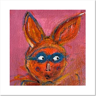 Bunny in a Blue Mask Posters and Art